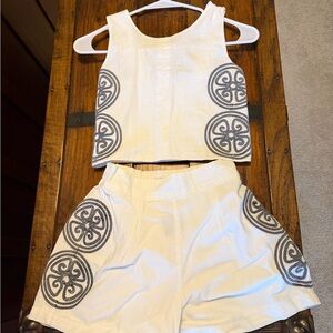 Habitual White and Gray Kids High Waist Set